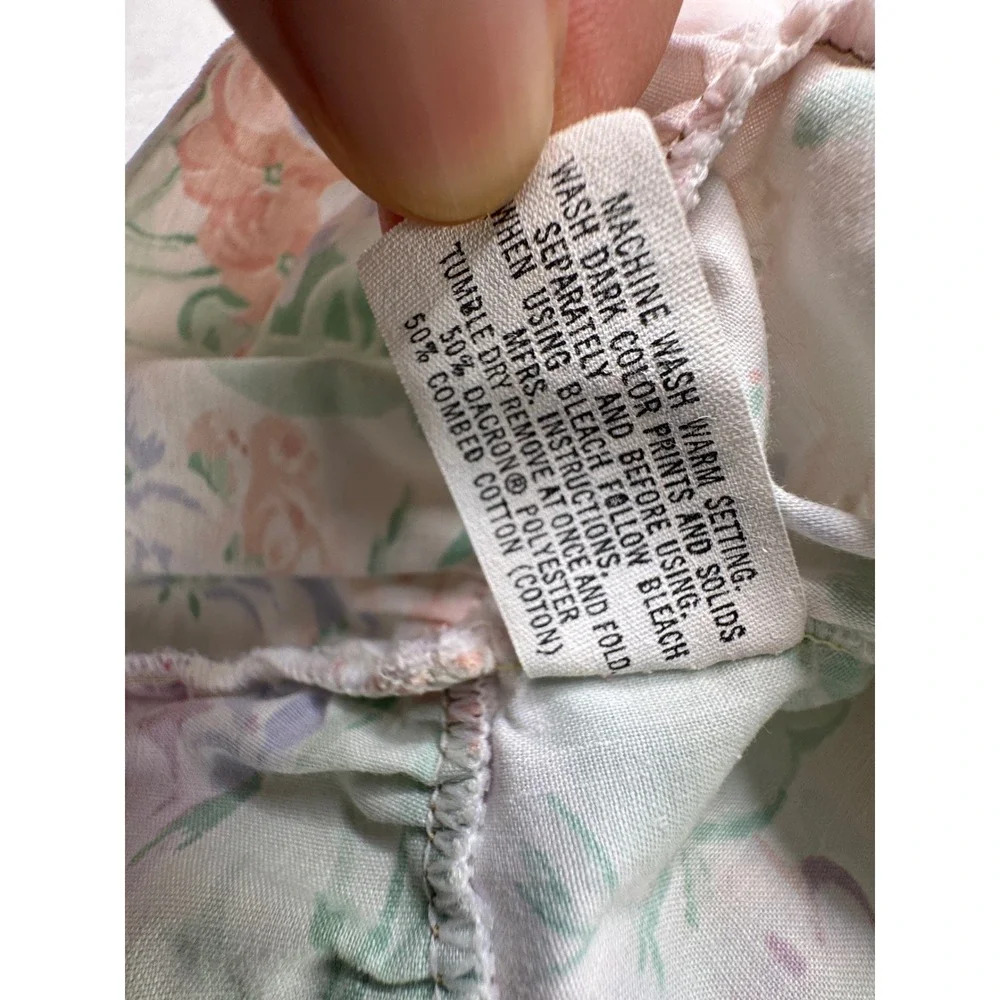 Vintage Martex Floral Ruffle Pillowcase Set 2 Standard Percale Lilac Hydrangea - Picture 5 of 10